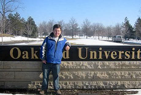 Micah at Oakland University in southeast Michigan.