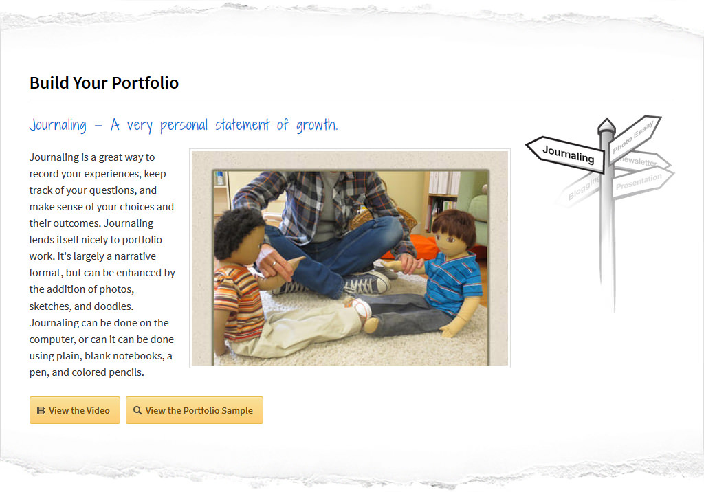 Screenshot of the Build Your Portfolio section.