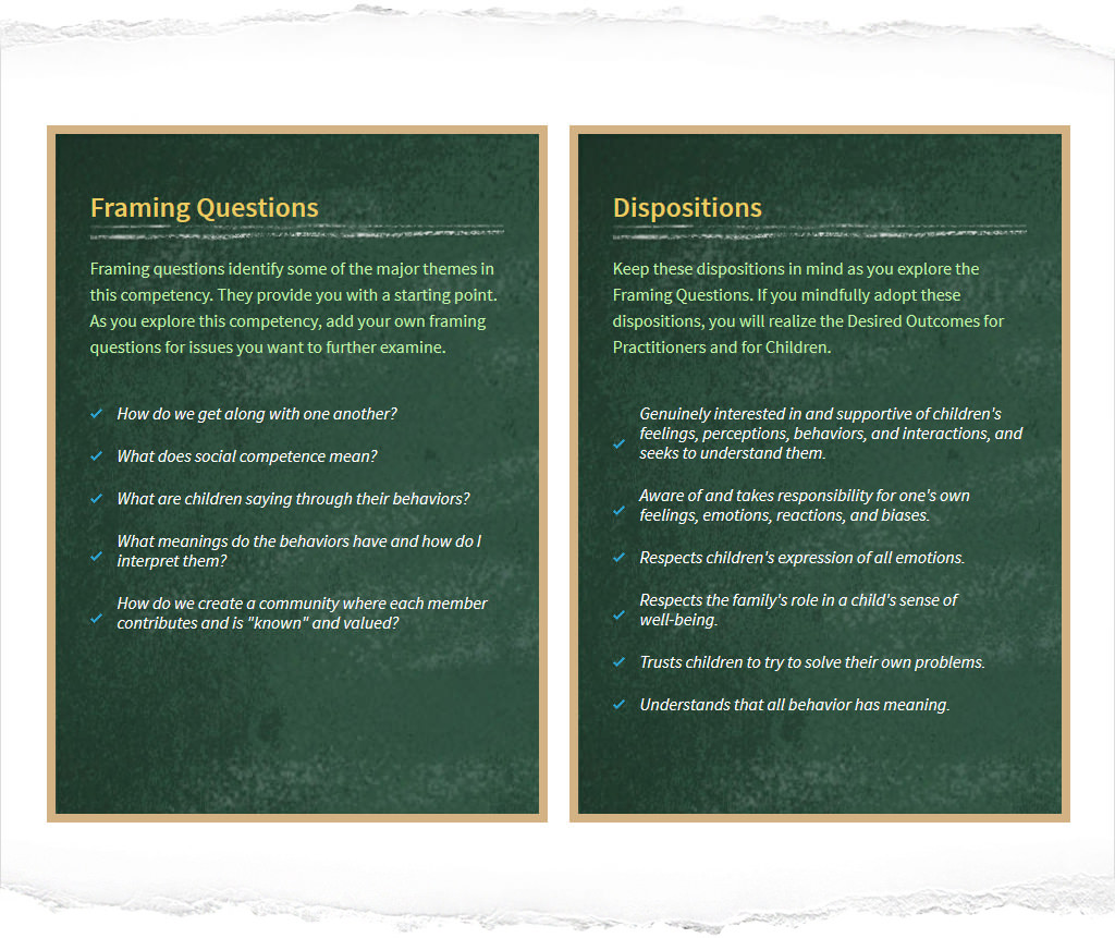 Screenshot of the Framing Questions and Dispositions.