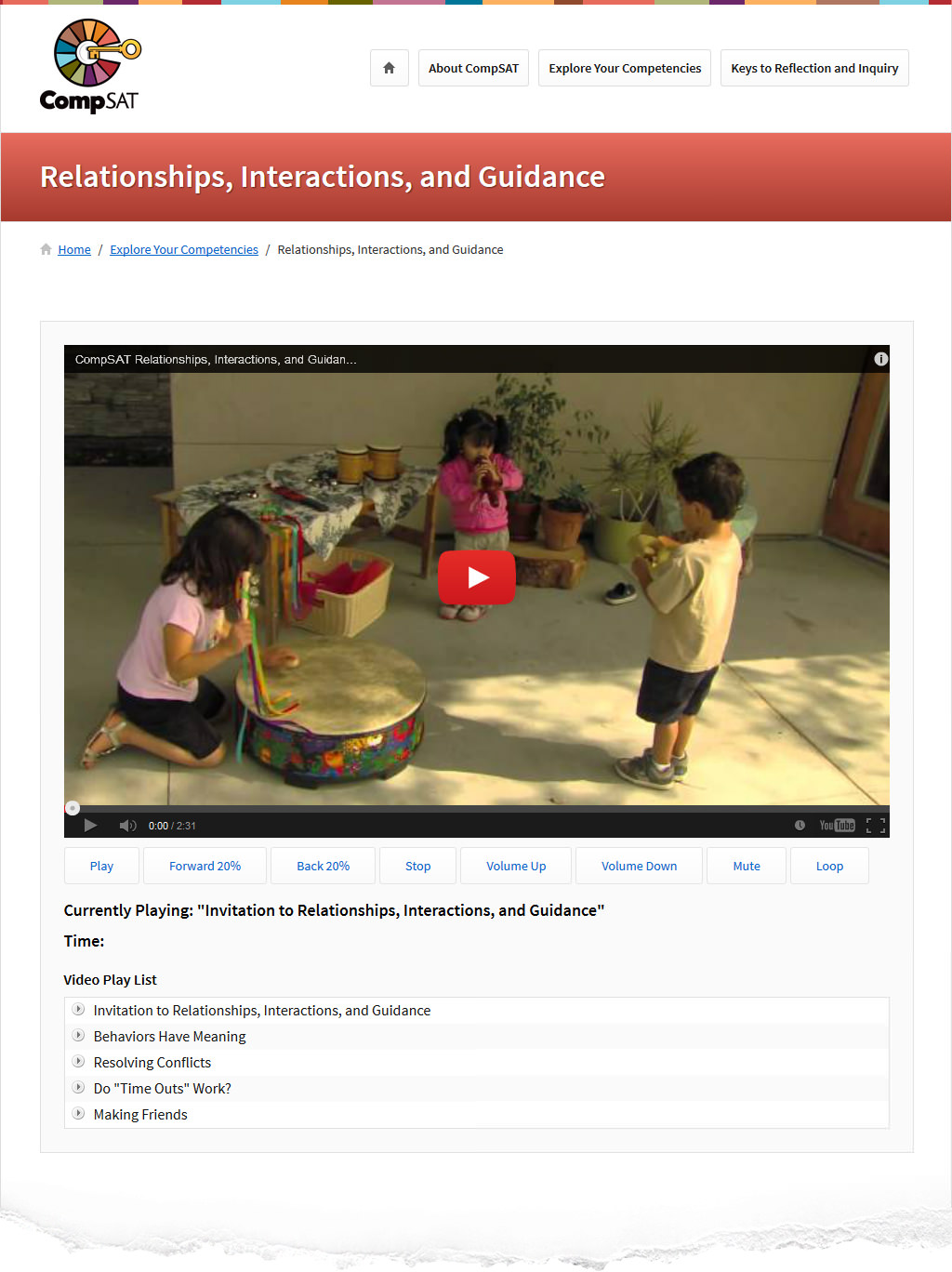 Screenshot of video module.